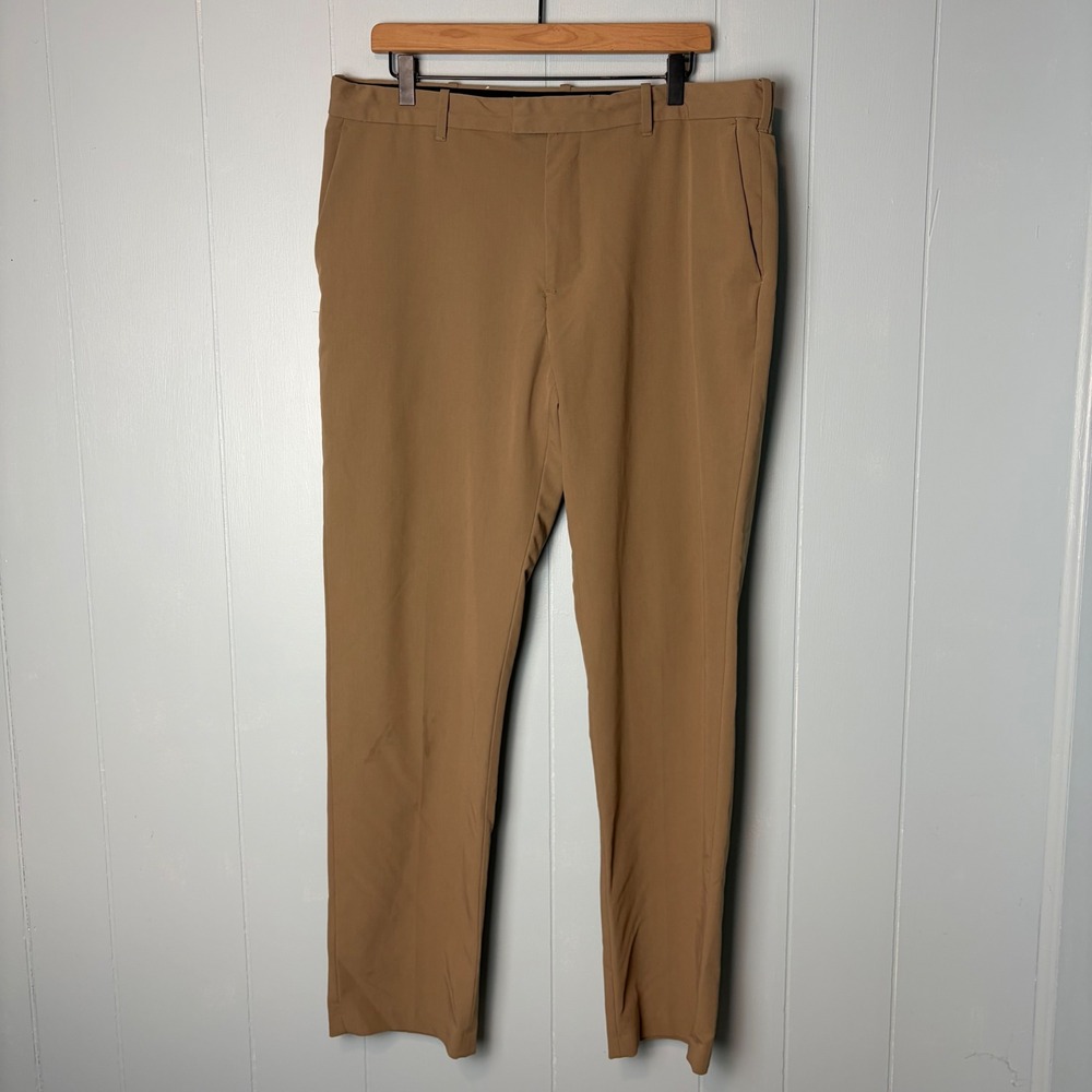 Van Heusen Flex Straight Fit Khaki Pants Mens 36x32 Tan Performance Stretch